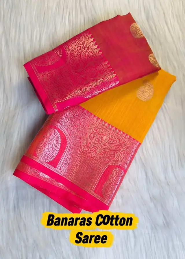 Banaras Cotton Saree – Yellow