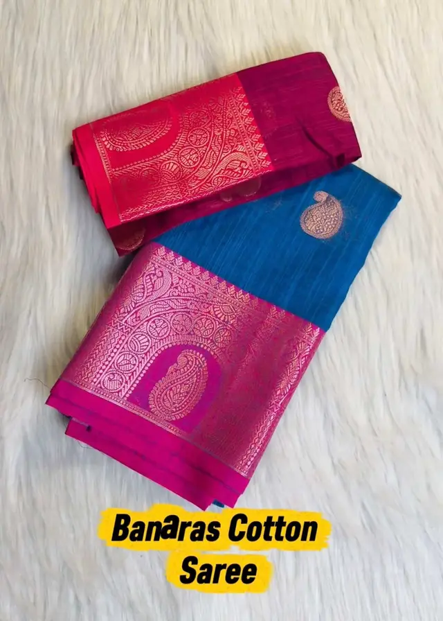 Banaras Cotton Saree – Blue