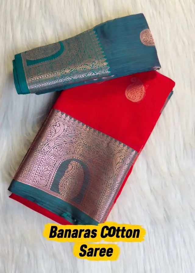 Banaras Cotton Saree – Red